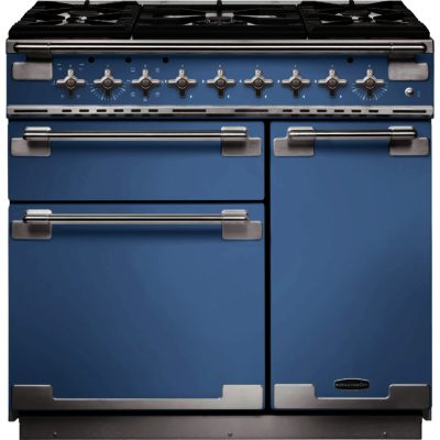 Rangemaster Elise 90cm Dual Fuel 108430 Range Cooker in China Blue Rangemaster Elise 90cm Dual Fuel 108430 Range Cooker in China Blue